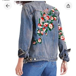 Madewell Rose Embroidered Denim Jacket